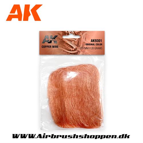 Wire solid - COPPER WIRE 0.07MM Ø X 20 GRAMS. ORIGINAL COLOR - AK9301